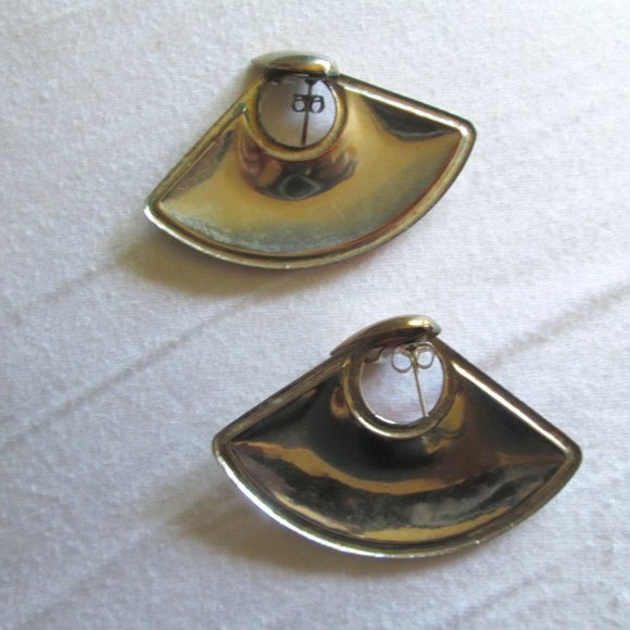 VINTAGE 80s new wave black Red pour paint swirl earrings - Picture 4 of 6